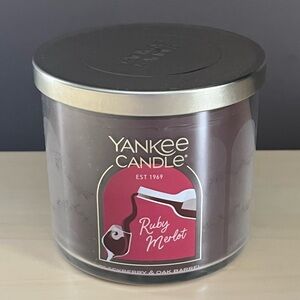 New Yankee Candle Ruby Merlot Three Wick 14.5 Oz. Candle